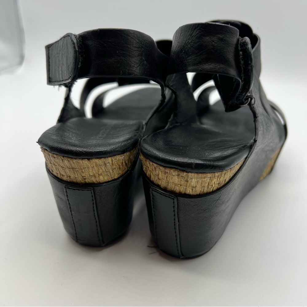 Pierre Dumas women’s black wedges Natty Black Size 6 comfort casual summer - Picture 3 of 11